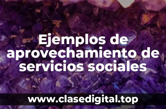 Ejemplos de aprovechamiento de servicios sociales