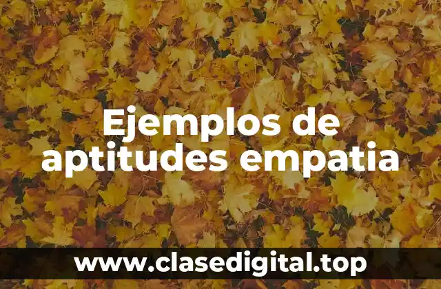 Ejemplos de aptitudes empatia