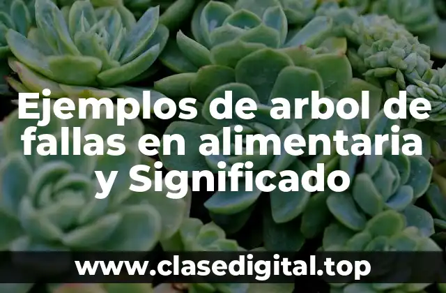 Ejemplos de arbol de fallas en alimentaria y Significado
