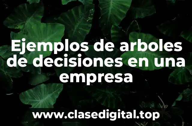 Ejemplos de arboles de decisiones en una empresa