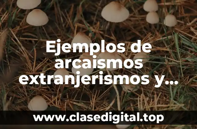 Ejemplos de arcaismos extranjerismos y neologismos