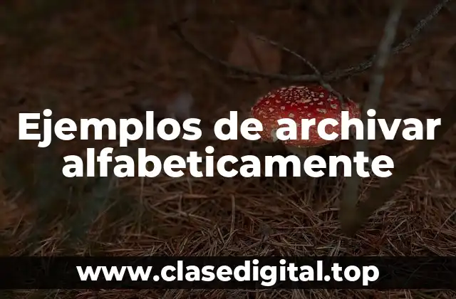 Ejemplos de archivar alfabeticamente