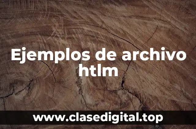 Ejemplos de archivo htlm