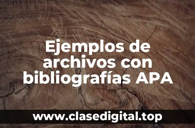 Ejemplos de archivos con bibliografías APA