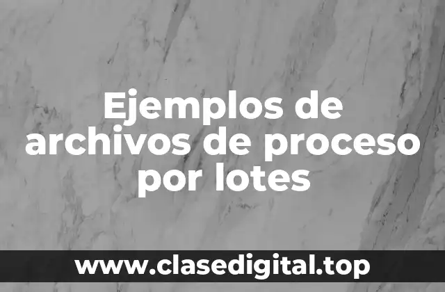 Ejemplos de archivos de proceso por lotes