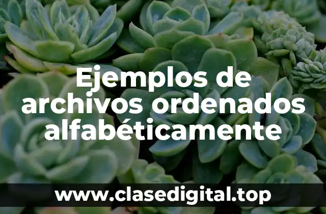 Ejemplos de archivos ordenados alfabéticamente