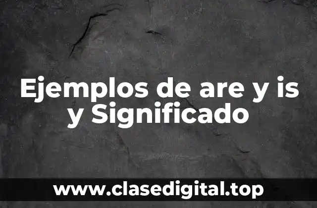 Ejemplos de are y is y Significado