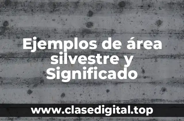 Ejemplos de área silvestre y Significado