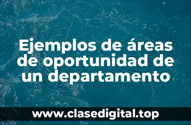 Ejemplos de áreas de oportunidad de un departamento
