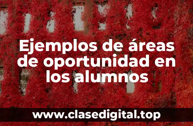 Ejemplos de áreas de oportunidad en los alumnos