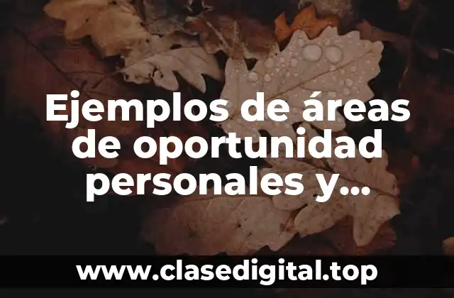 Ejemplos de áreas de oportunidad personales y Significado
