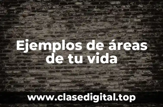 Ejemplos de áreas de tu vida