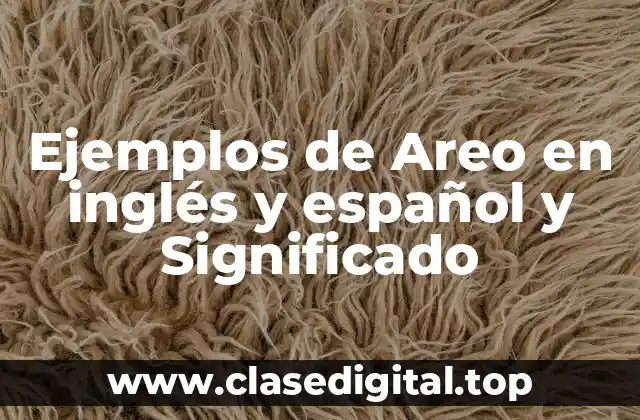 Ejemplos de Areo en inglés y español y Significado