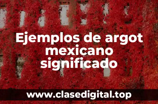 Ejemplos de argot mexicano significado