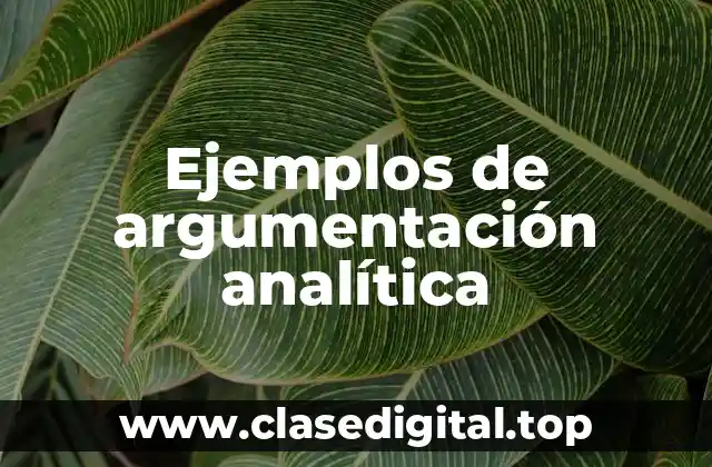 Ejemplos de argumentación analítica