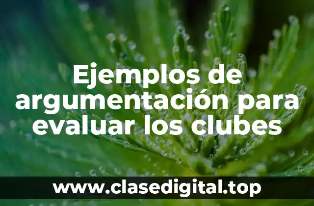 Ejemplos de argumentación para evaluar los clubes