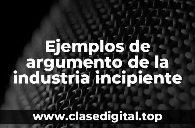Ejemplos de argumento de la industria incipiente