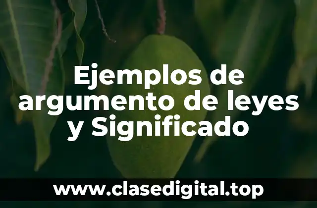 Ejemplos de argumento de leyes