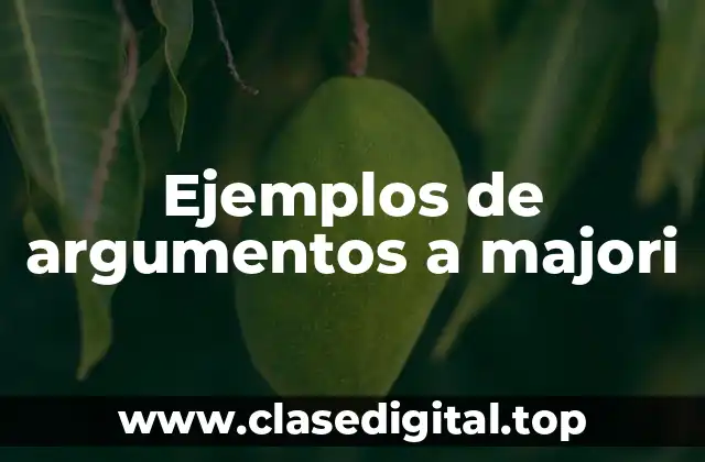 Ejemplos de argumentos a majori