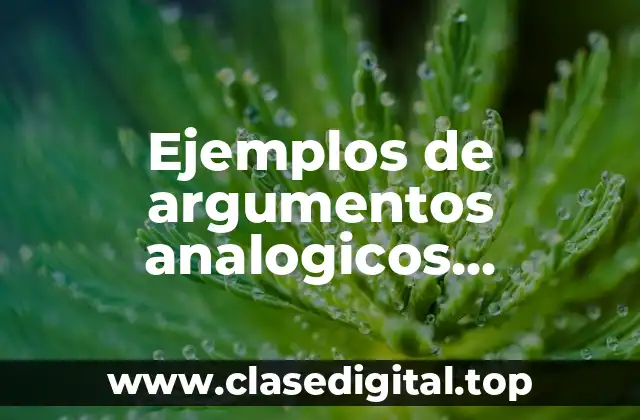 Ejemplos de argumentos analogicos probabilisticos