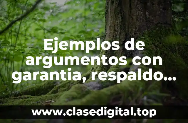 Ejemplos de argumentos con garantia, respaldo, reserva y modalizador