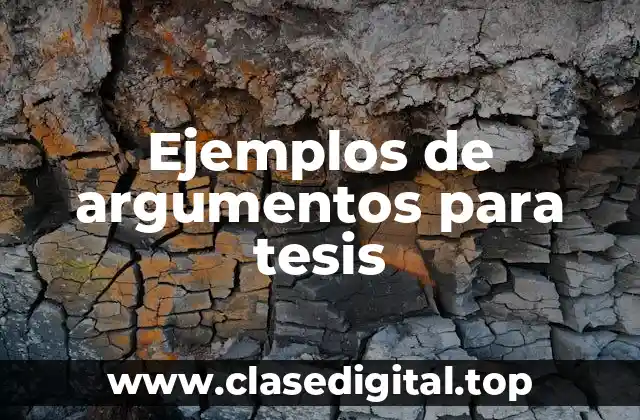 Ejemplos de argumentos para tesis