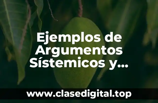 Ejemplos de Argumentos Sístemicos y Significado