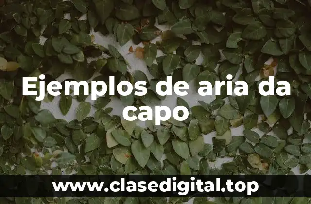 Ejemplos de aria da capo