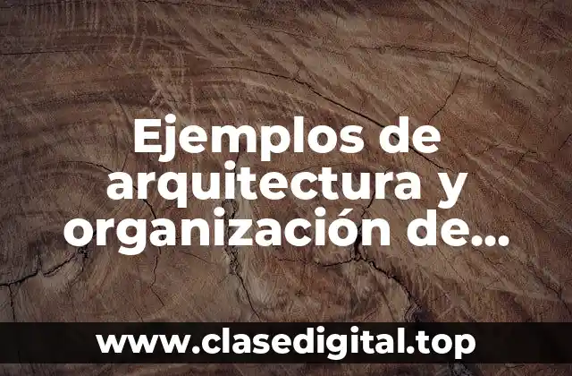 Ejemplos de arquitectura y organización de computadoras