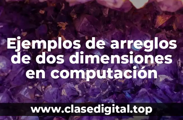 Ejemplos de arreglos de dos dimensiones en computación