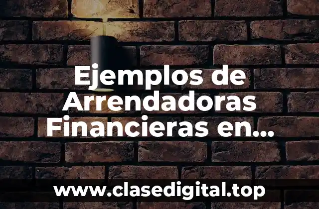 Ejemplos de Arrendadoras Financieras