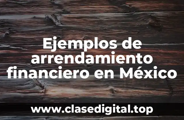 Ejemplos de arrendamiento financiero