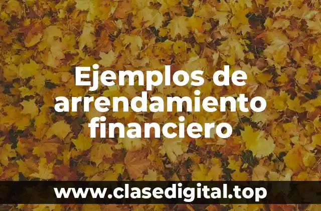 Ejemplos de arrendamiento financiero
