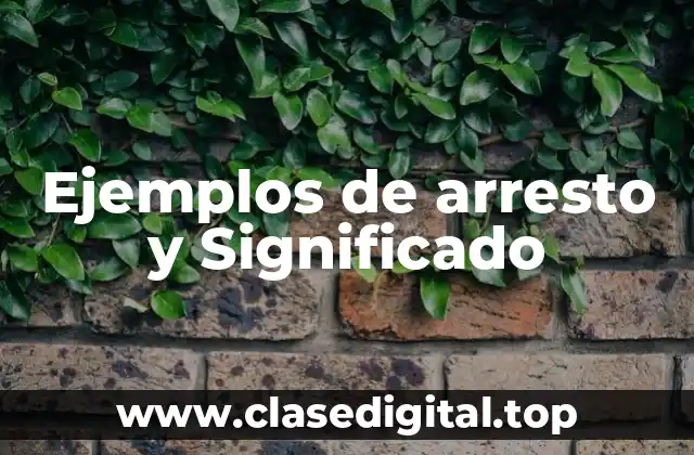 Ejemplos de arresto y Significado