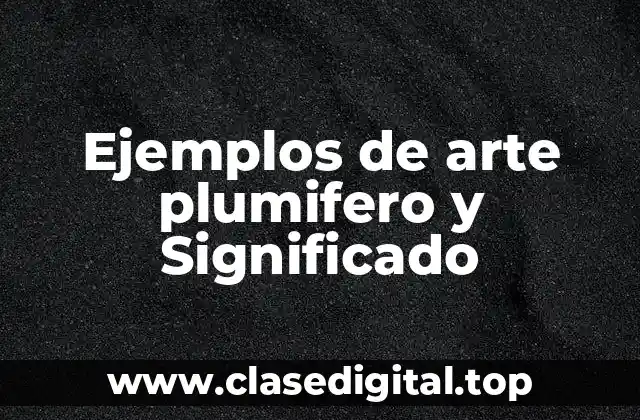 Ejemplos de arte plumifero y Significado