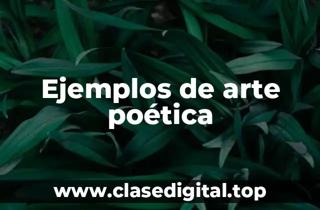 Ejemplos de arte poética