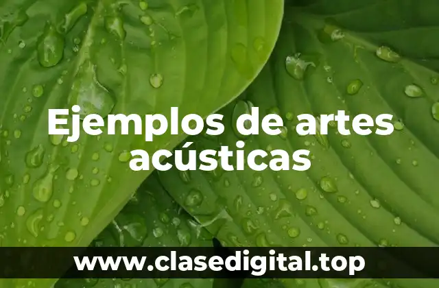 Ejemplos de artes acústicas