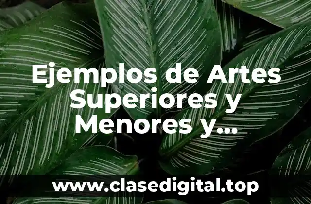 Ejemplos de Artes Superiores y Menores y Significado