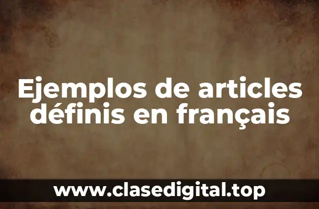 Ejemplos de articles définis en français