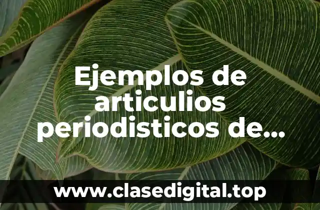 Ejemplos de articulios periodisticos de reportaje