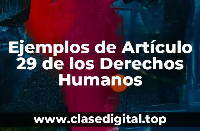 Ejemplos de Artículo 29 de los Derechos Humanos