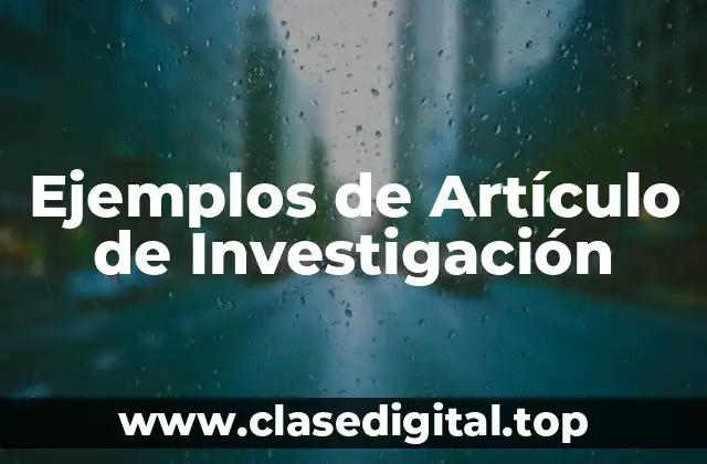 Ejemplos de Artículo de Investigación