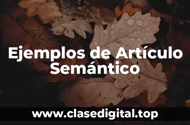 Ejemplos de Artículo Semántico