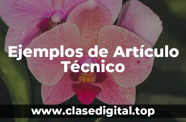 Ejemplos de Artículo Técnico