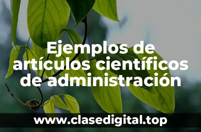 Ejemplos de artículos científicos de administración