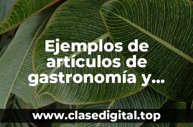 Ejemplos de artículos de gastronomía y Significado