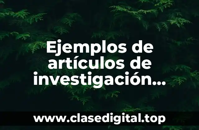 Ejemplos de artículos de investigación descriptiva