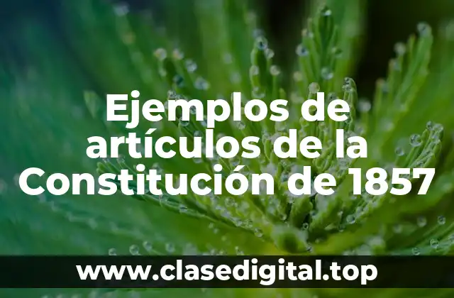 Ejemplos de artículos de la Constitución de 1857
