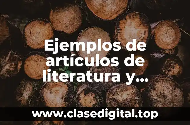 Ejemplos de artículos de literatura
