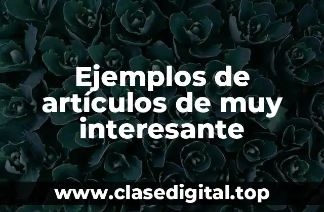 Ejemplos de artículos de muy interesante